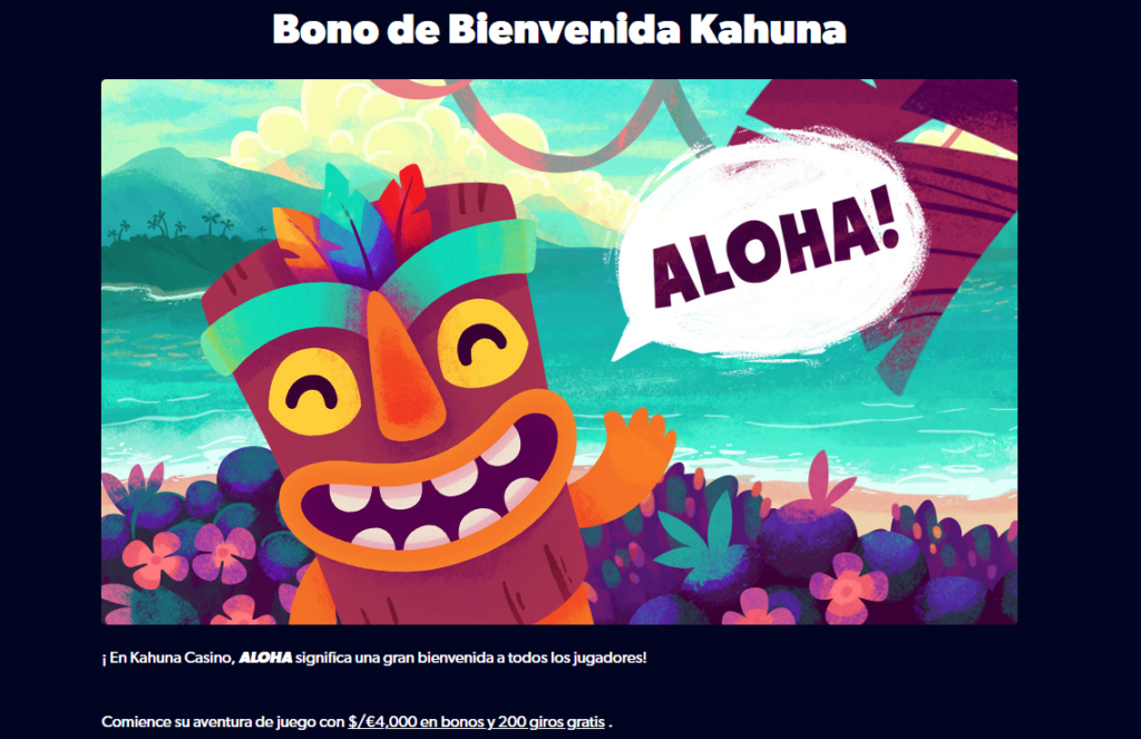 bono de bienvenida de kahuna