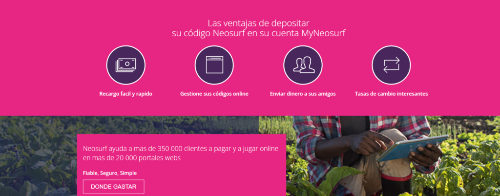 tipos de pagos y tarjetas de neosurf