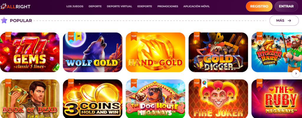 Juegos de AllRight Casino