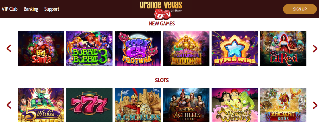 Juegos de Grande Vegas Casino
