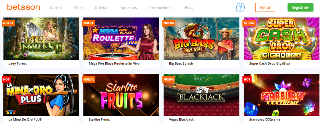 juegos de Betsson Casino