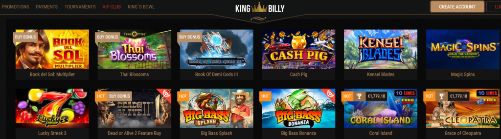 juegos de king billy casino